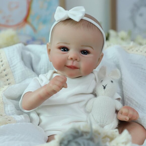🆕18 Inch Realistic Cloth Body With Vinyl Limbs Baby Doll with Accessories - Picture 9 of 16